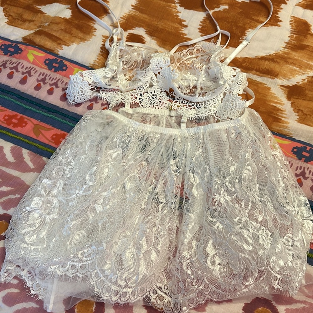 White lingerie / bridal teddy
